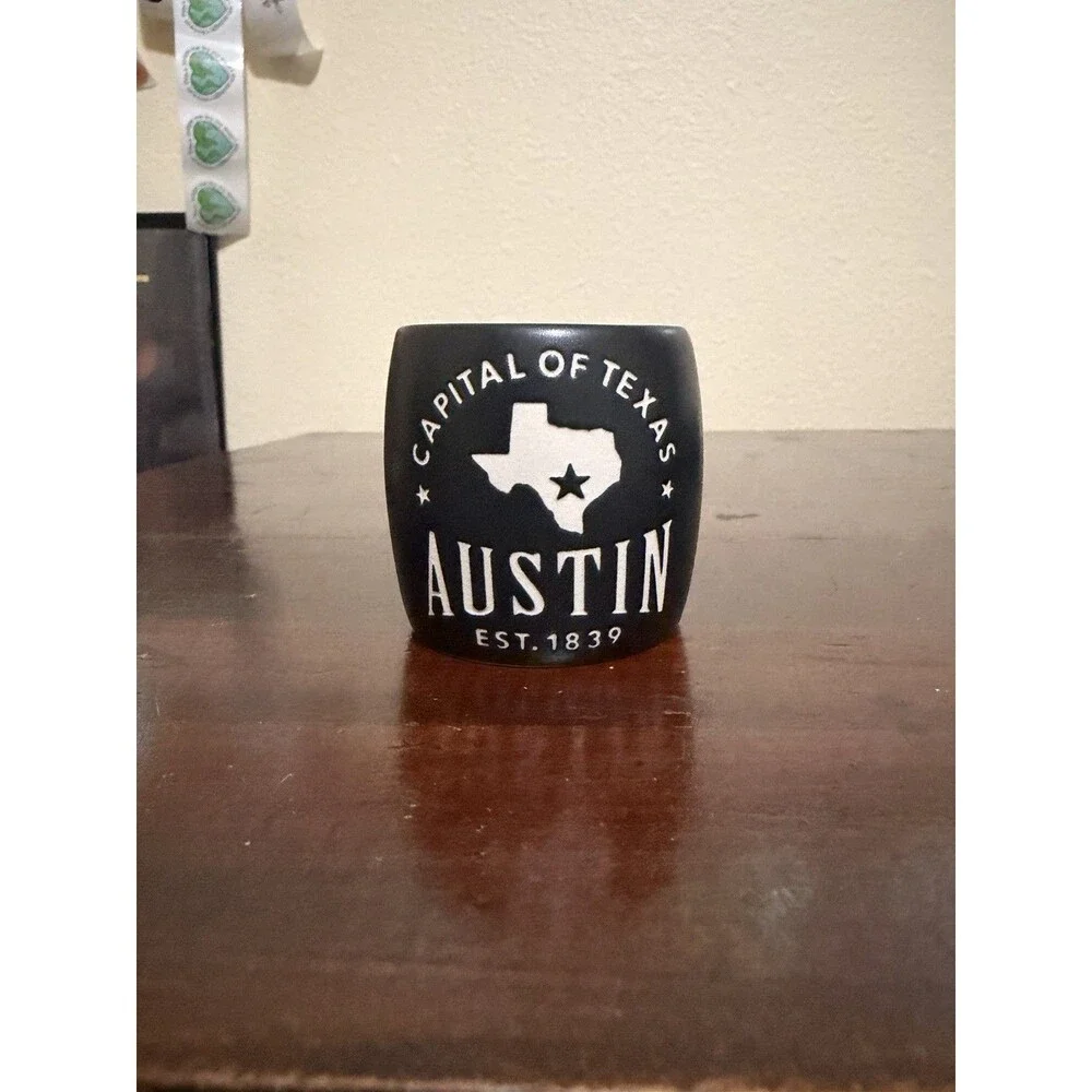 Americaware Austin Texas Etched Matte Shot Glass 2023 Black